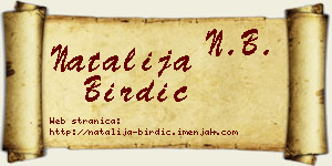Natalija Birdić vizit kartica